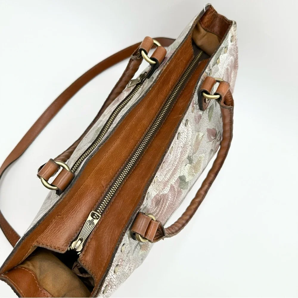 Patricia Nash Zancona Cracked Rose Leather Tote Satchel - Picture 7 of 13